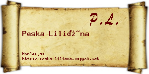 Peska Liliána névjegykártya
